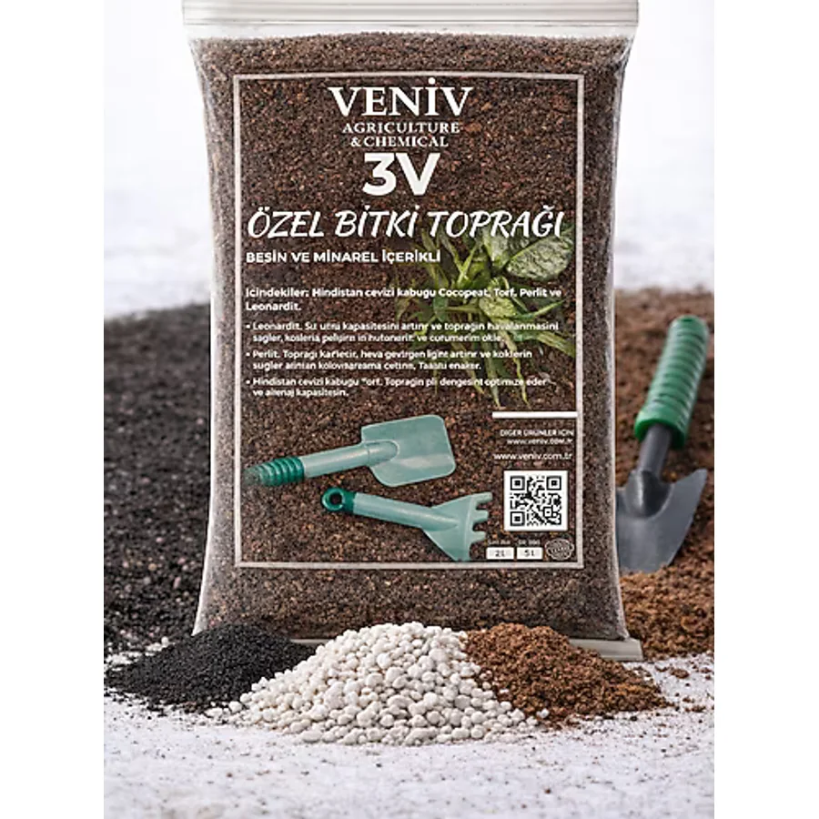 VENİV Özel Bitki Toprağı Besin ve Mineral İçerikli- Köklendirici - Torf Leonardit Cocopeat Perlit 2L