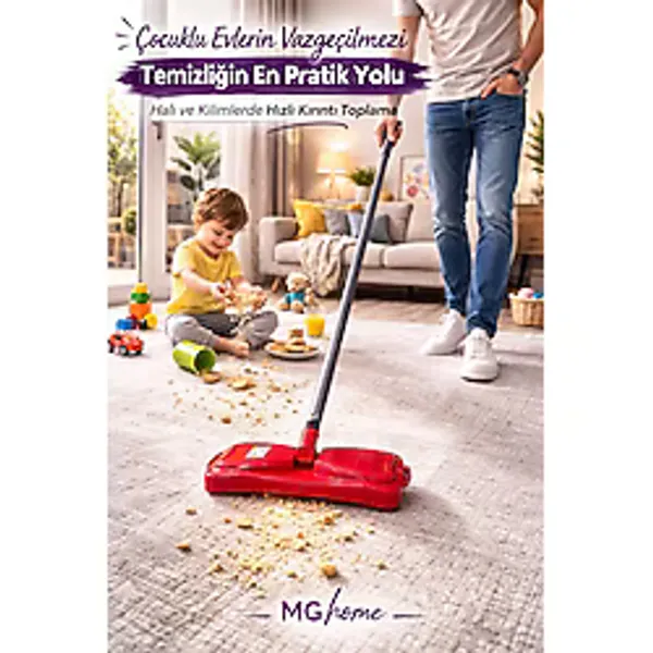 VENON 1 Takım Saplı Gırgır + KALIN METAL Kaliteli Sap Temizlik Halı Temizlik Büyük Boy GIRGIRPratik Ev Temizliği Süpürge Elektriksiz Halı Kilim Temizliğinin En Pratik Yolu KIRINTI TÜY KIL TOPLAMA