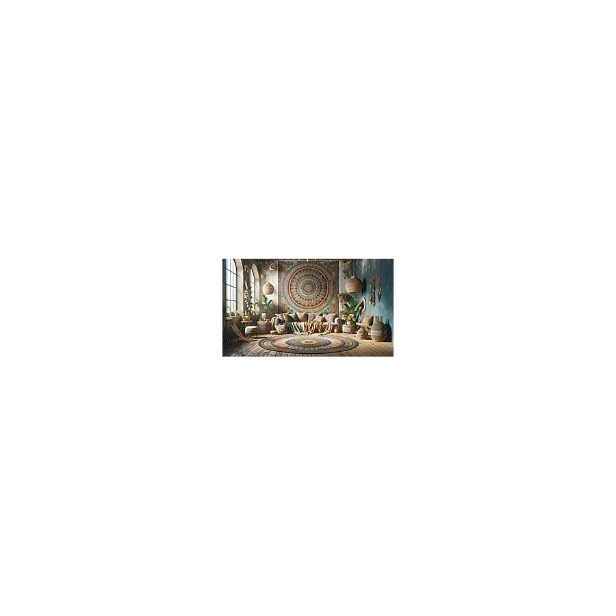 Venspor Bohem Tarzı Mandala Desenli Arkaplan 200 x 150 cm Fon Duvar Örtüsü