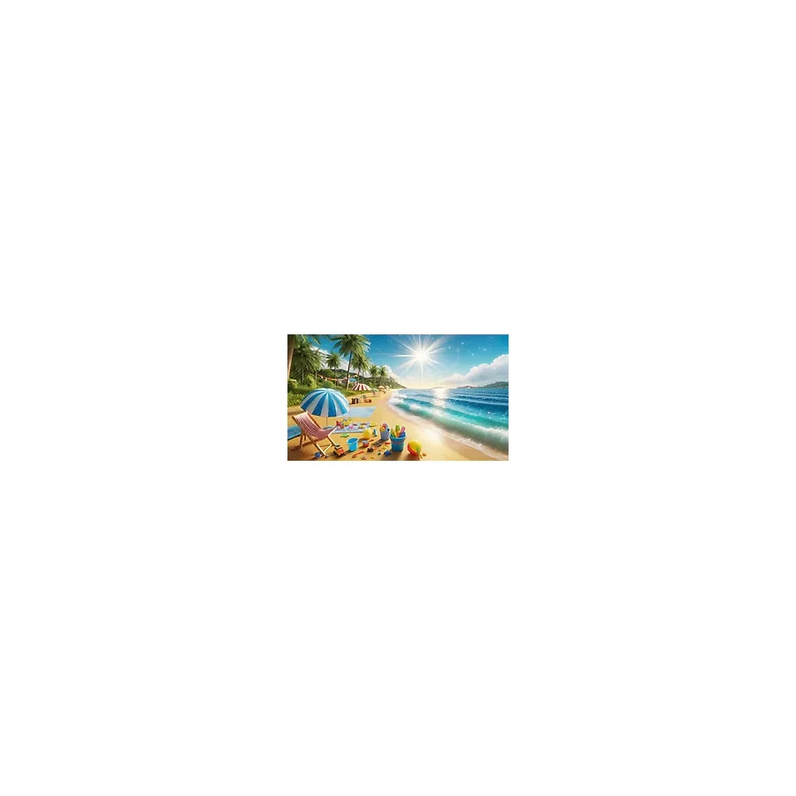 Venspor Renkli ve Eğlenceli Plaj Temalı Çocuk Arkaplan, 200X150CM, Fon, Duvar Örtüsü - 200 x 150