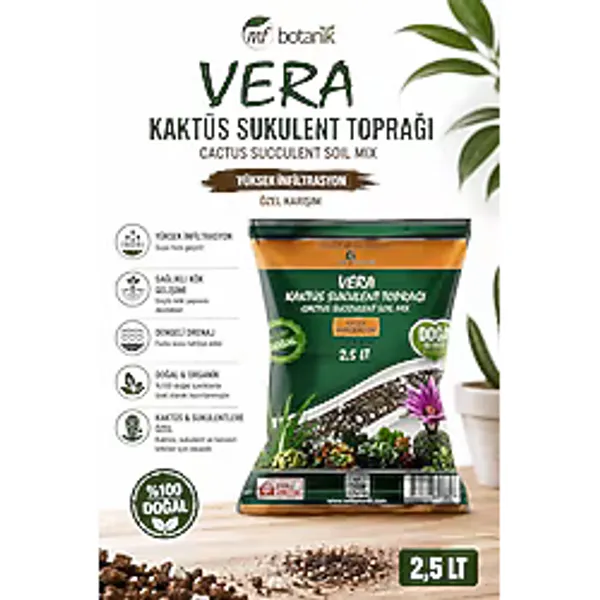Veramix Kaktüs Sukulent Saksı Harcı Bitki Toprağı Özel Karışım Ithal Torf - Cocopeat 2,5 Litre