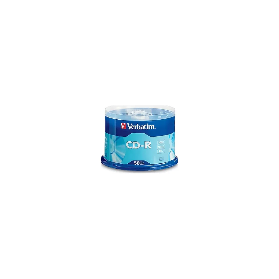 Verbatim CD-R Boş Diskler 700 MB 80 Dakika 52 x Kaydedilebilir Disk Veri ve Müzik için - 50'li Paket Mil