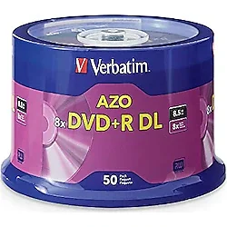 Verbatim DVD + R DL 8,5 GB 8 x 50 PK - bos dvd (DVD + R DL, mil)
