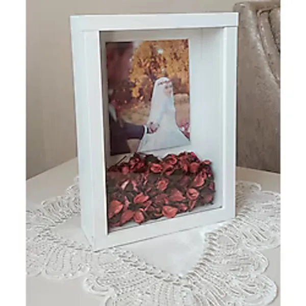 Verda Çerçeve 21x30 Cm Verda Beyaz Anı Çerçevesi-gelin Çiçeği Tasarımınız İçin! Ekstra Derin 8 Cm