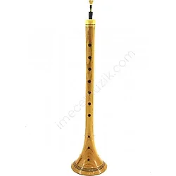 VERNİKLİ ZURNA BÜYÜK BOY 33.5 CM - LA + BORU + HALKA + 3 ADET YEDEK KAMIŞ