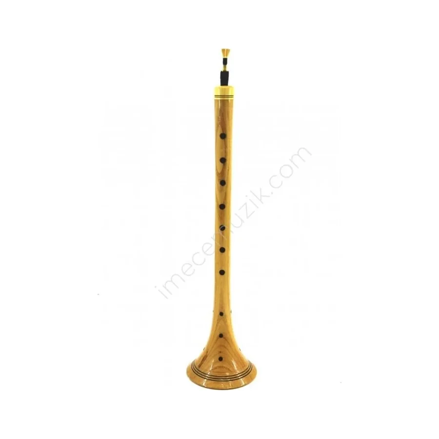 VERNİKLİ ZURNA BÜYÜK BOY 33.5 CM - LA + BORU + HALKA + 3 ADET YEDEK KAMIŞ