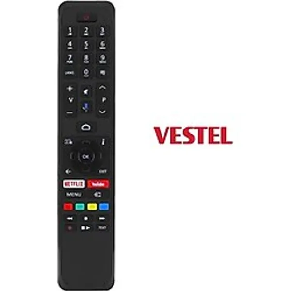 Vestel İle Uyumlu V2 Netflix Youtube Tuşlu Televizyon Kumandası -Ses Komutlu
