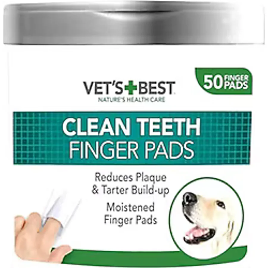 Vet's Best Köpekler için 50'li Diş Temizleme Parmak Pedi