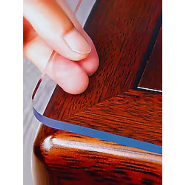 vexillum Şeffaf Masa Örtüsü Koruyucu 2.4mm Kalın Oval Köşe Premium Kokusuz Plastik Masa Örtüsü PVC Masa Örtü