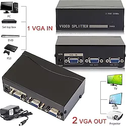 Vga Çoklayıcı Vga Splitter 2 Port Vga Video Splitter 1 İn 2 Out