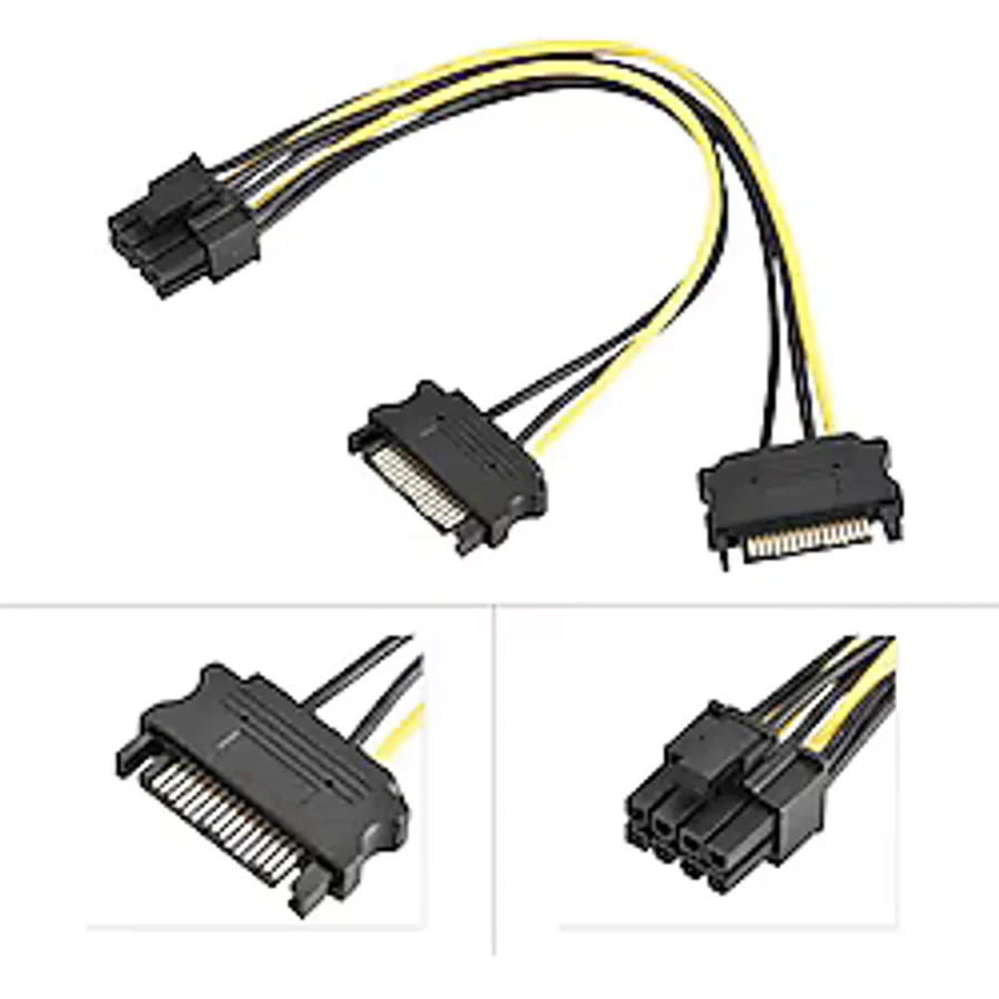 Vga Power Kablo 2X Sata To 8 Pin 6+2 Pci-Ex Ekran Kartı Kablosu