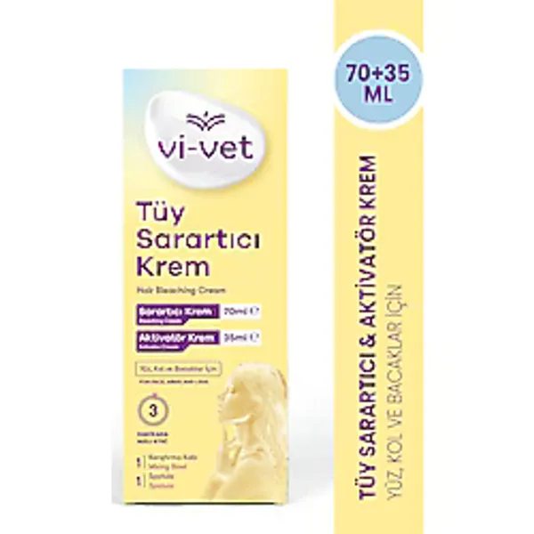 Vi-Vet Yüz, Kol ve Bacaklar İçin Tüy Sarartıcı Krem 70 ml + Aktivatör Krem 35 ml