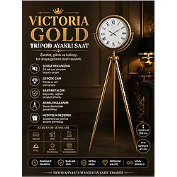 Victoria Gold Tripod Ayaklı Saat