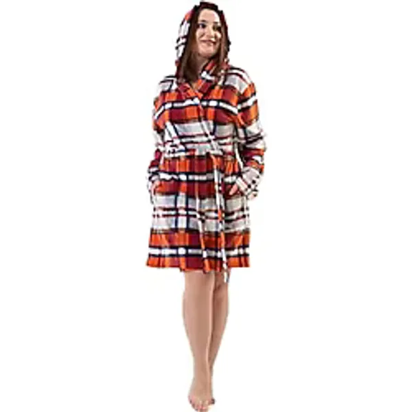 VIENETTA Kadın Büyük Beden Kısa Brown Polar Sabahlık 201005-8758 BROWN 2 XL