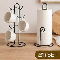 Vienev Zümrüt Metal Tezgah Üstü Mutfak Seti Fincanlık & Kağıt Havluluk