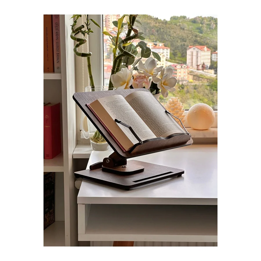 Vigo Wood Kitap Okuma Standı Yükseklik Ayarlanabilir Katlanabilir 360o Dönebilen Laptop Standı