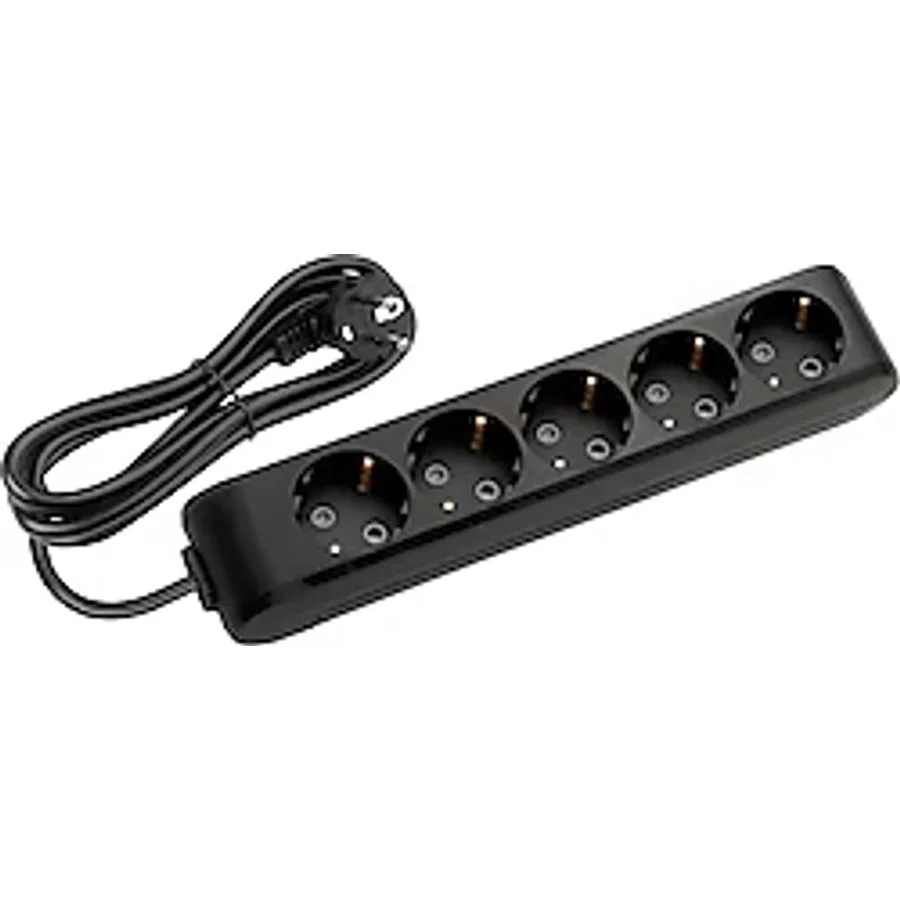 Viko Multi-let 90133505 Topraklı Siyah 5 m 5'li Priz