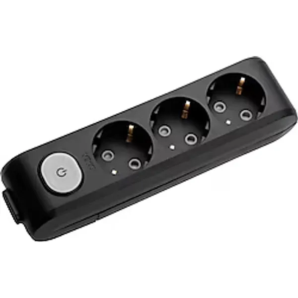 Viko Multi-let 90137300 Topraklı Kablosuz Anahtarlı Siyah 3'lü Priz