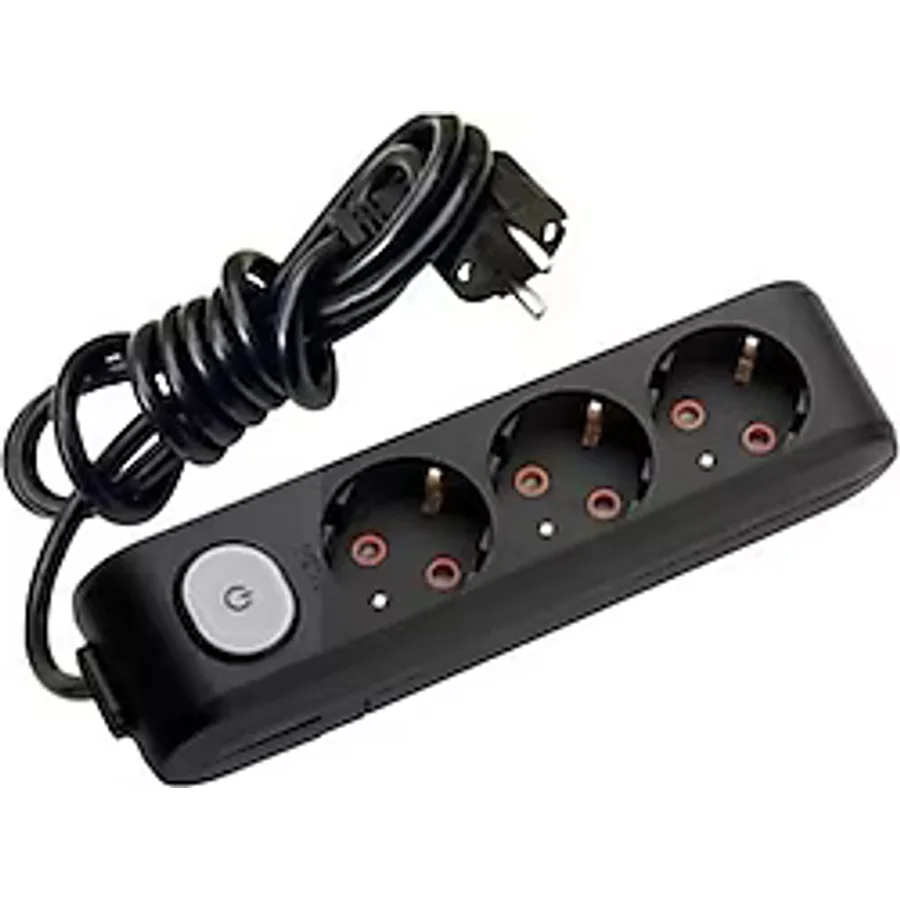 Viko Multi-let 90137303 Topraklı Anahtarlı Siyah 3 m 3'lü Priz