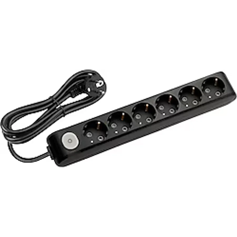 Viko Multi-let 90137605 Topraklı Anahtarlı Siyah 5 m 6'lı Priz