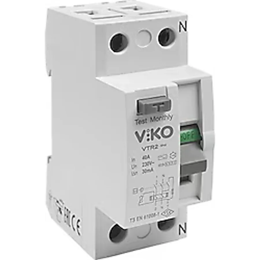 Viko VTR2-4030 2x40 A 30 mA AC Tipi Kaçak Akım Rölesi