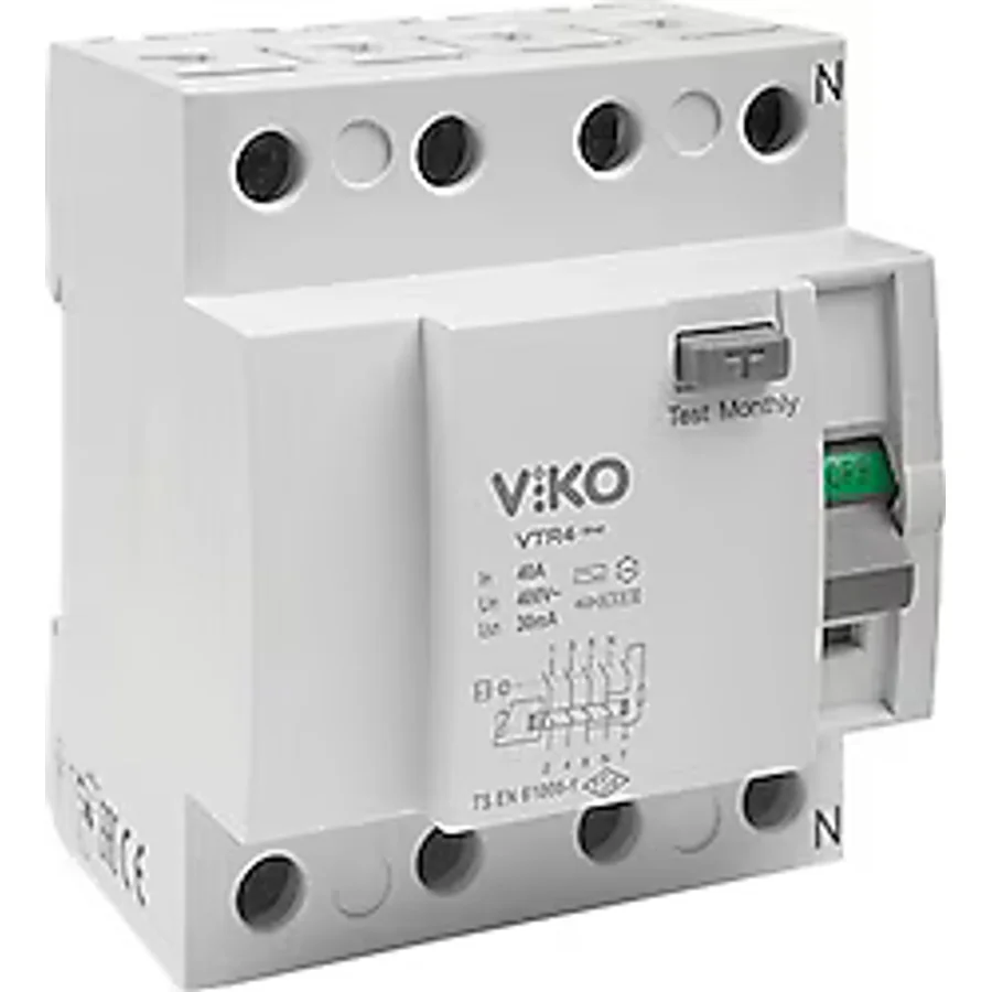 Viko VTR4-4030 4x40 A 30 mA AC Tipi Kaçak Akım Rölesi