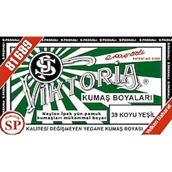 Viktoria Kumaş Boyası Koyu Yeşil 2pk + Fiske Sabitleme 1pk