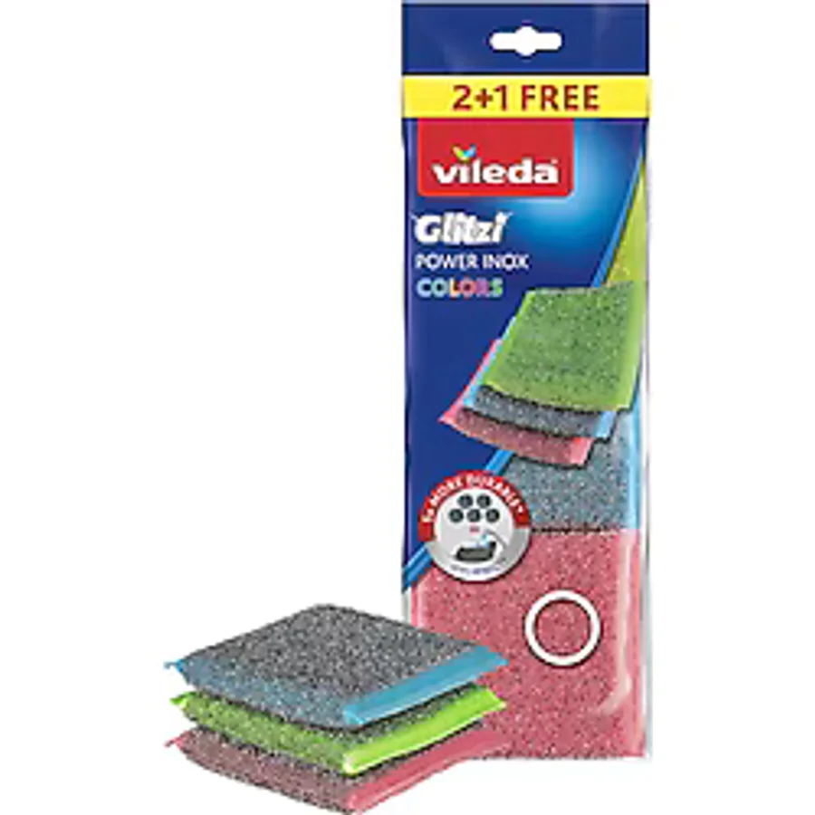 Vileda 3 Lü Power Inox Colors Çelik Bulaşık Sünger