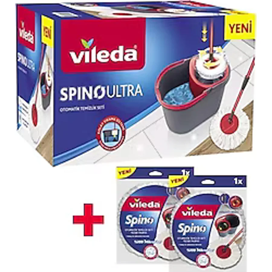 Vileda Spino Ultra Otomatik Temizlik Seti + 2 Yedek Paspas