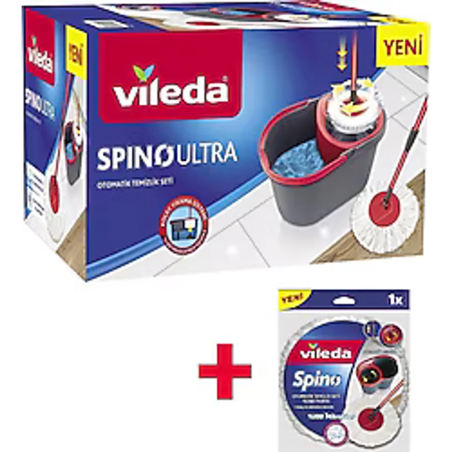 Vileda Spino Ultra Otomatik Temizlik Seti + Yedek Paspas