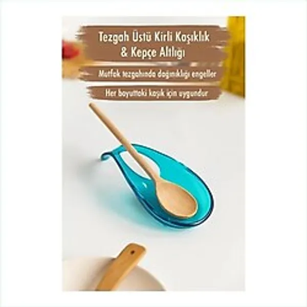 Vintessy Vıntessy Akrilik Aquamarin Tezgah Üstü Kirli Kaşıklık & Kepçe Altlığı BZS01