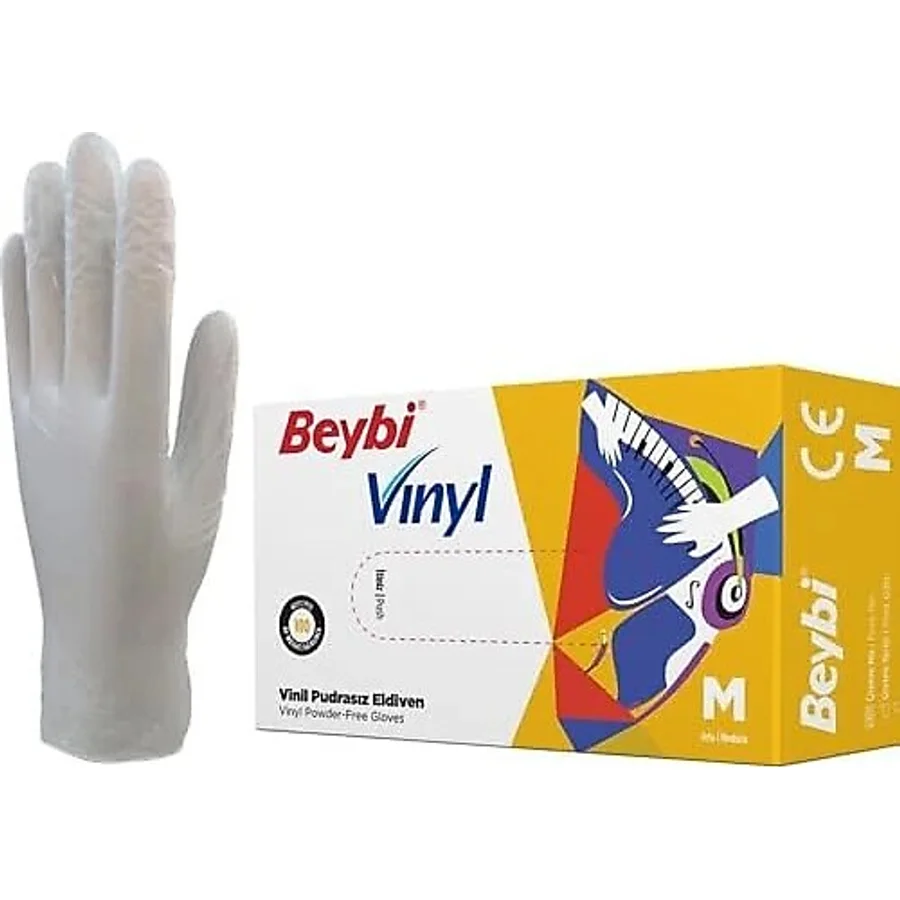 Vınyl (Vinil) Eldiven (Temizlik, Gıda, Kuaför, Bahçe, Iş Eldiveni) (Medium (Orta))