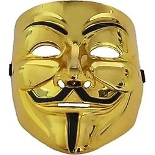 Vıp Gold Vandeta Maskesi Gold Cadılar Bayramı Maskesi Korku Maskesi Parti Maskesi Yılbaşı Maskesi