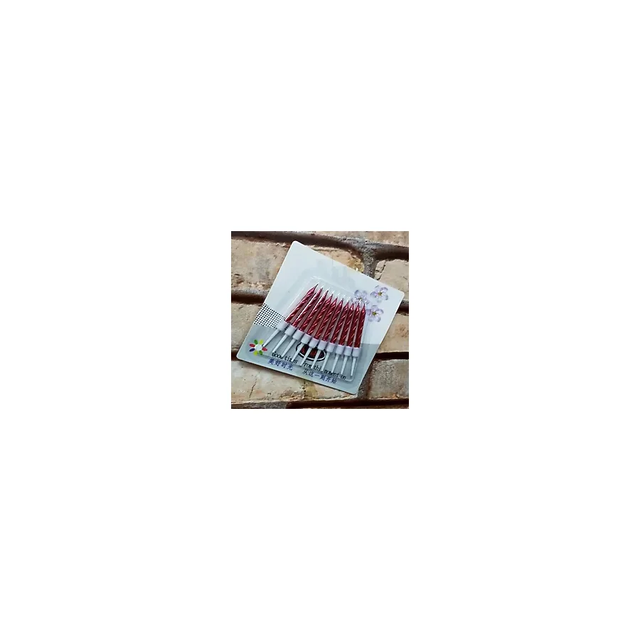 Vıp Kalite Burgulu Kırmızı Pasta Mumu Kırmızı Doğum Günü Mumu 10 Adet Kırmızı Mum Decor Red Bırthday Candle