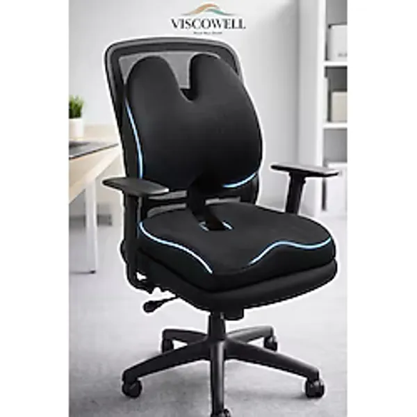 Visco Araç Ofis Koltuk Sandalye Bel Destek Minderi Ve Visco Oturma Minderi