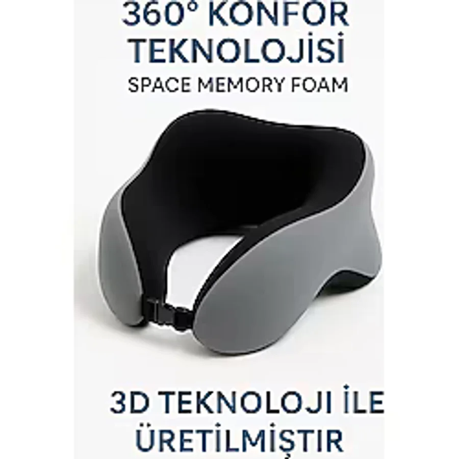 VISCORA Space Memory Foam Ortopedik Boyun Yastığı - Seyahat ve Ofis Kullanımı