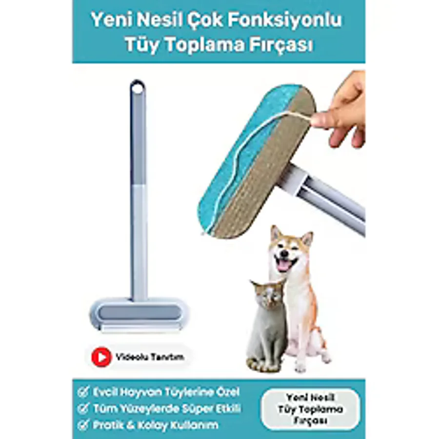 Vitexpert Yeni Nesil Çok Fonksiyonlu Kedi Köpek Tüyü Toplayıcı Koltuk Halı Kıl Tüy Alma & Temizleme Fırçası