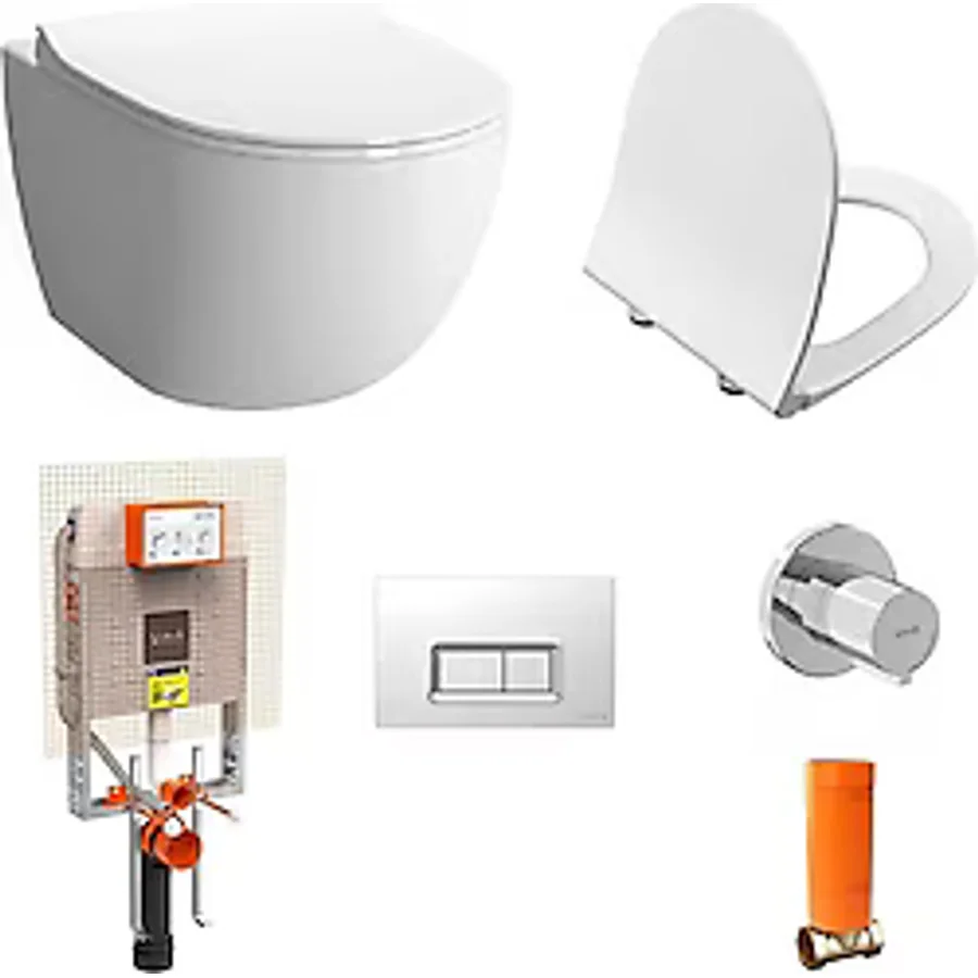 VitrA Sento Rim-Ex Asma Klozet + 800-1868 Gömme Rezervuar Seti