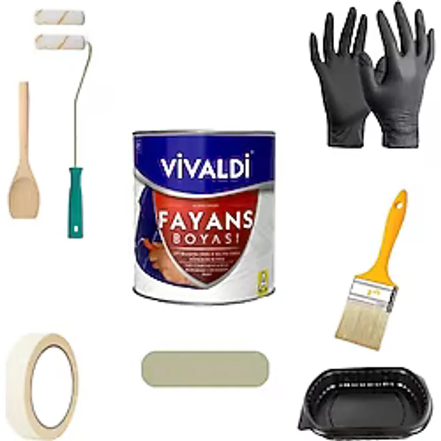 Vivaldi Tezgah,Mermer,Fayans Boyası Seti Vernik Ve Astar Gerektirmez Mutfak Ve Banyo Boyası 1Kg