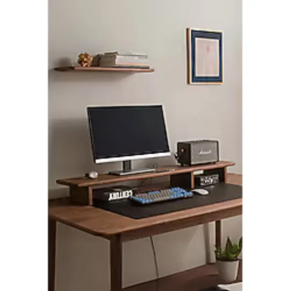 viveres Triwood Ceviz Rengi - 3 Ayaklı Ahşap Bilgisayar Standı, Ekran Ve Monitör Yükseltici (100X19 CM)