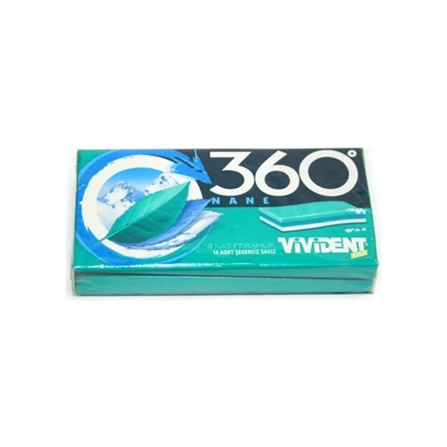 Vivident 360 Nane Aromalı 33 gr 18'li Paket Cüzdan Sakız