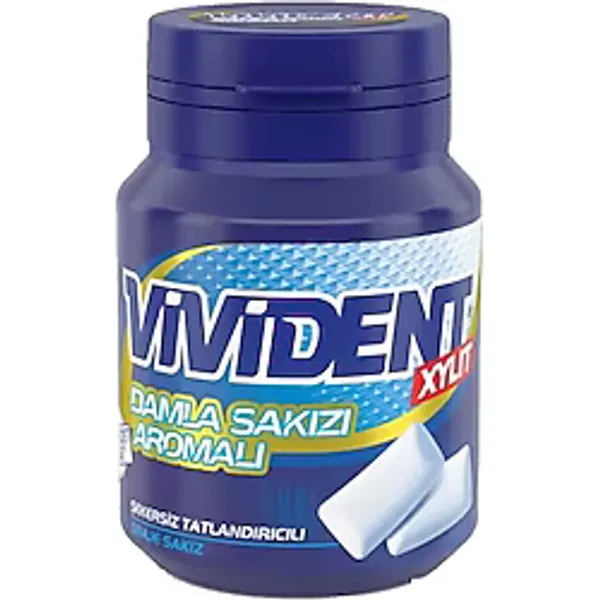 Vivident Damla Sakızı Aromalı Şekersiz-Tatlandırıcılı Draje Sakız Kutu 67G