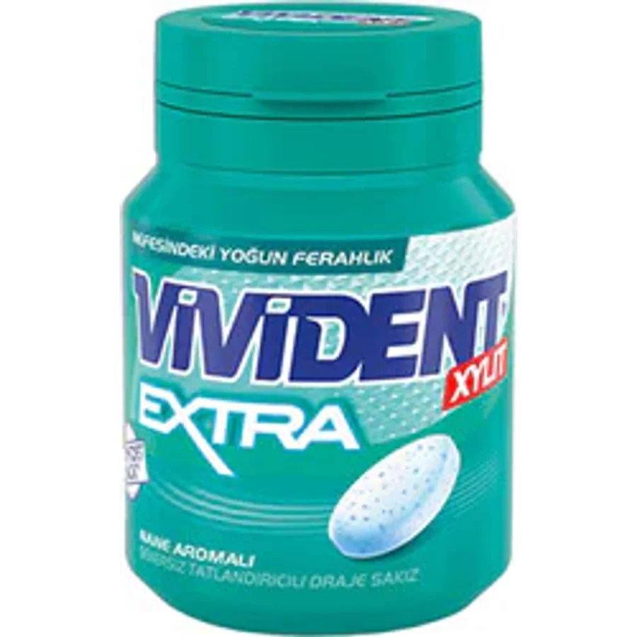 Vivident Extra Mentol & Nane Aromalı 66 gr Şişe Sakız