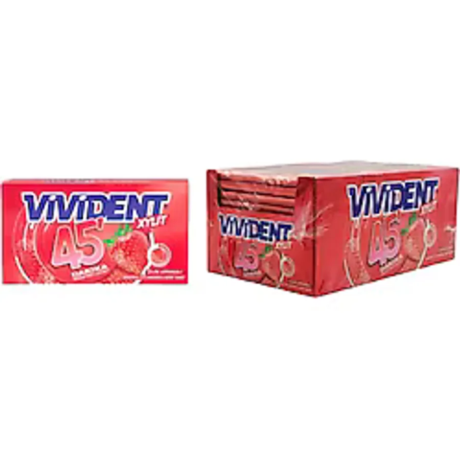 Vivident Xylıt 45 Dakika Çilek Aromalı Şekersiz Sakız 26 G X 18 Adet
