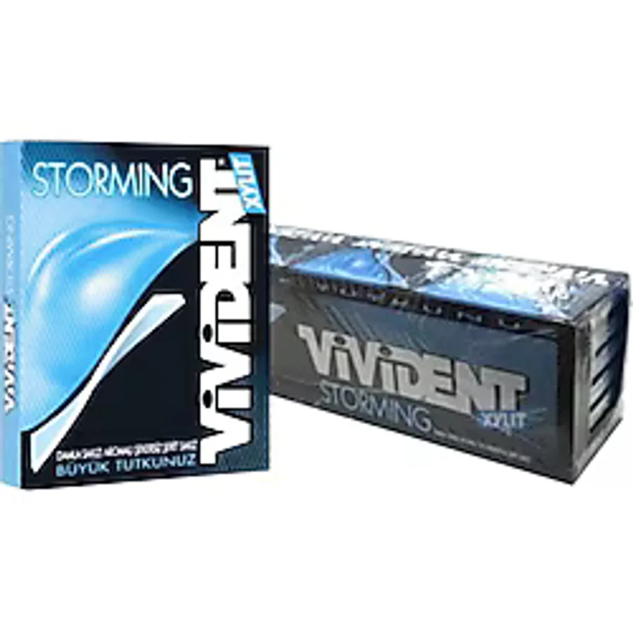 Vivident Xylit Storming Damla Sakız Aromalı 33 gr 18'li Paket Tatlandırıcılı Sakız