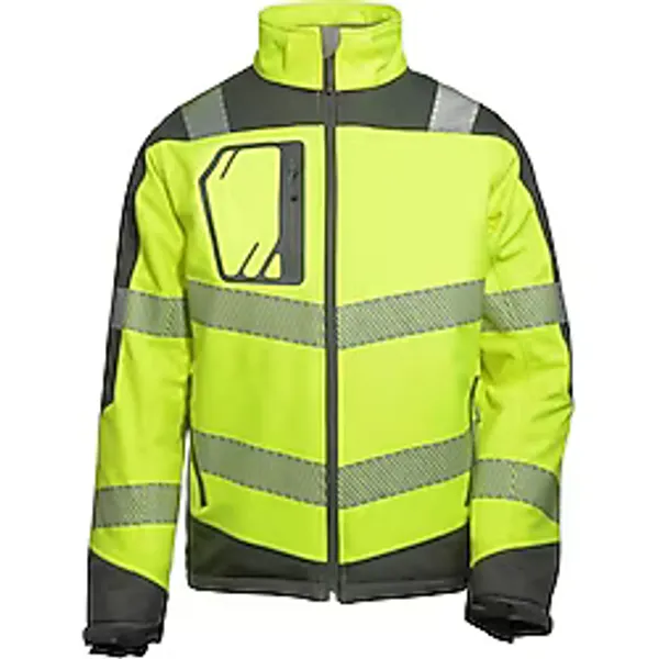 Vizwell VWJK268 Reflektörlü Termal Softshell Mont En Iso 20471 Class 3, Su Geçirmez, Isı Yansıtıcı, Profesyonel Iş Montu - Sarı - XL