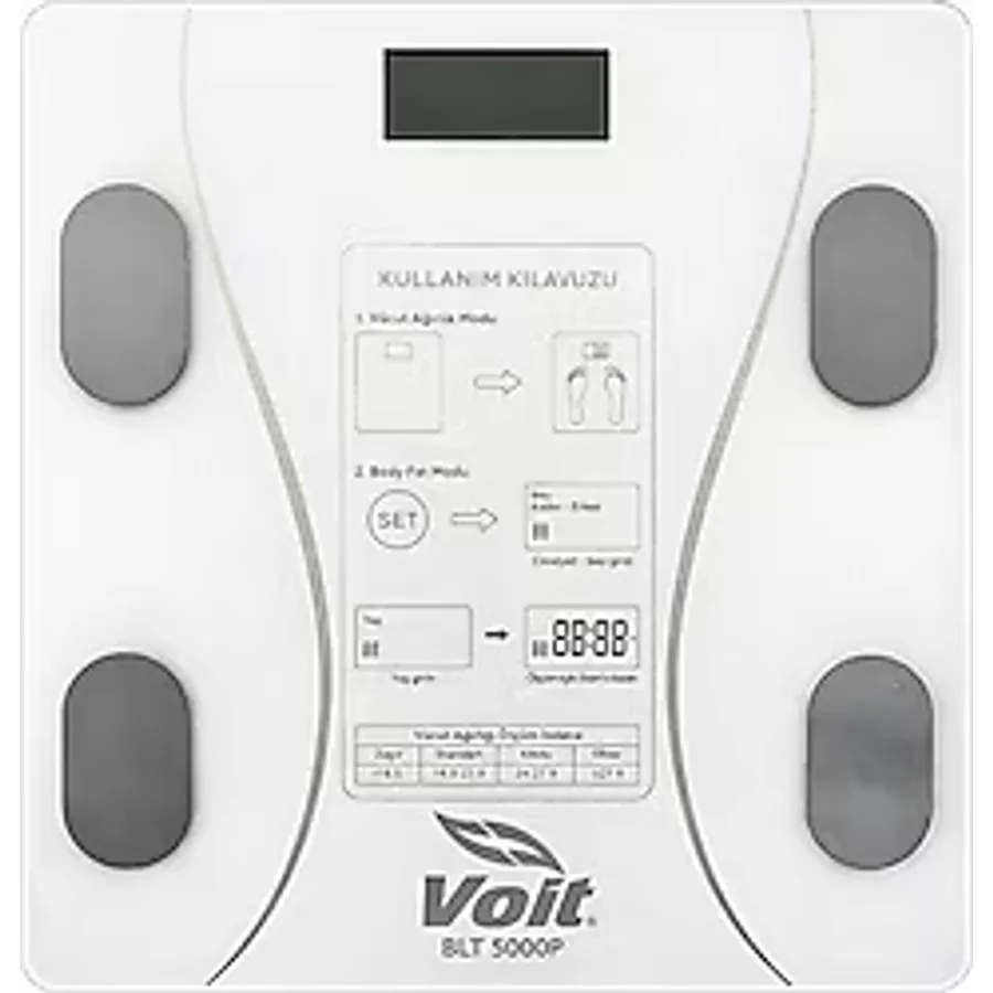 Voit BLT5000 Beyaz Bluetooth Özellikli Akıllı Vücut Analiz Baskülü