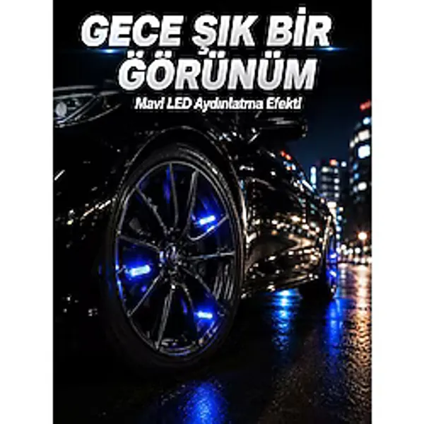 Volkan Ziraat Mühendislik Araç Sibop Işığı 4'lü Set Otomatik Yanan LED Lastik Aksesuarı - VOLKAN7184-4768 - Çok Renkli