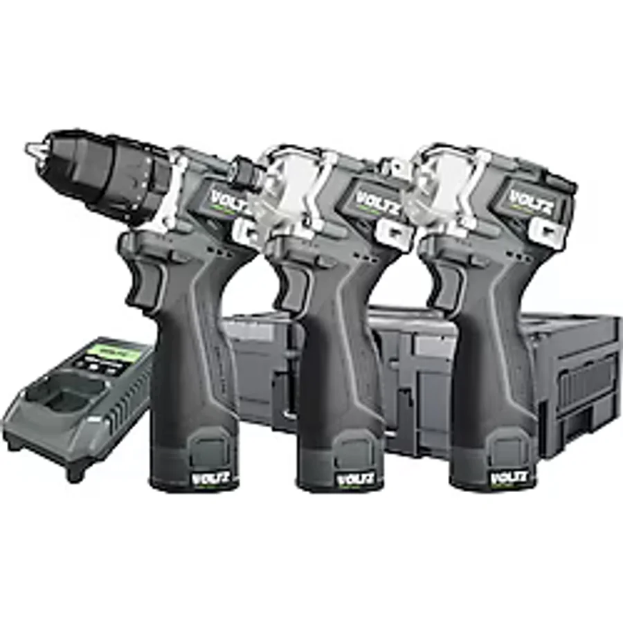 VOLTZ - Akülü 3 Lü Set - Vidalama - Somun Sökme - Tornavida 16.8 Volt Çift Akülü (VZ16-3KIT)