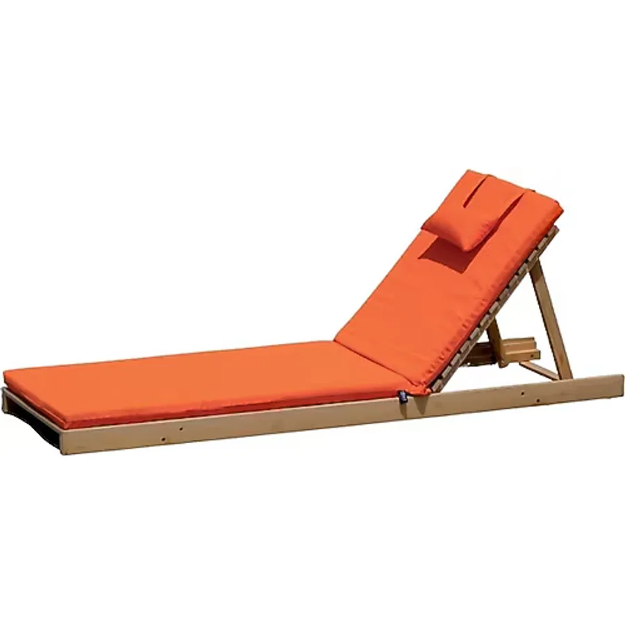 Vooyt Ultra Lüks Şezlong Minderi Su Itici Güneşte Solmaz Kumaş 180X60X5 Turuncu
